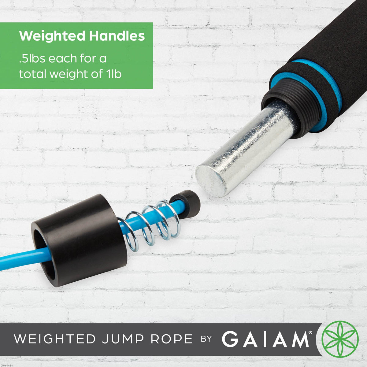Weighted Jump Rope for Men and Women - 1lb Heavy Foam Handles Set - Adjustable Exercise Rope Length for Fitness and Training - Helps Burn Calories and Improve Stamina (1-Pound Set)