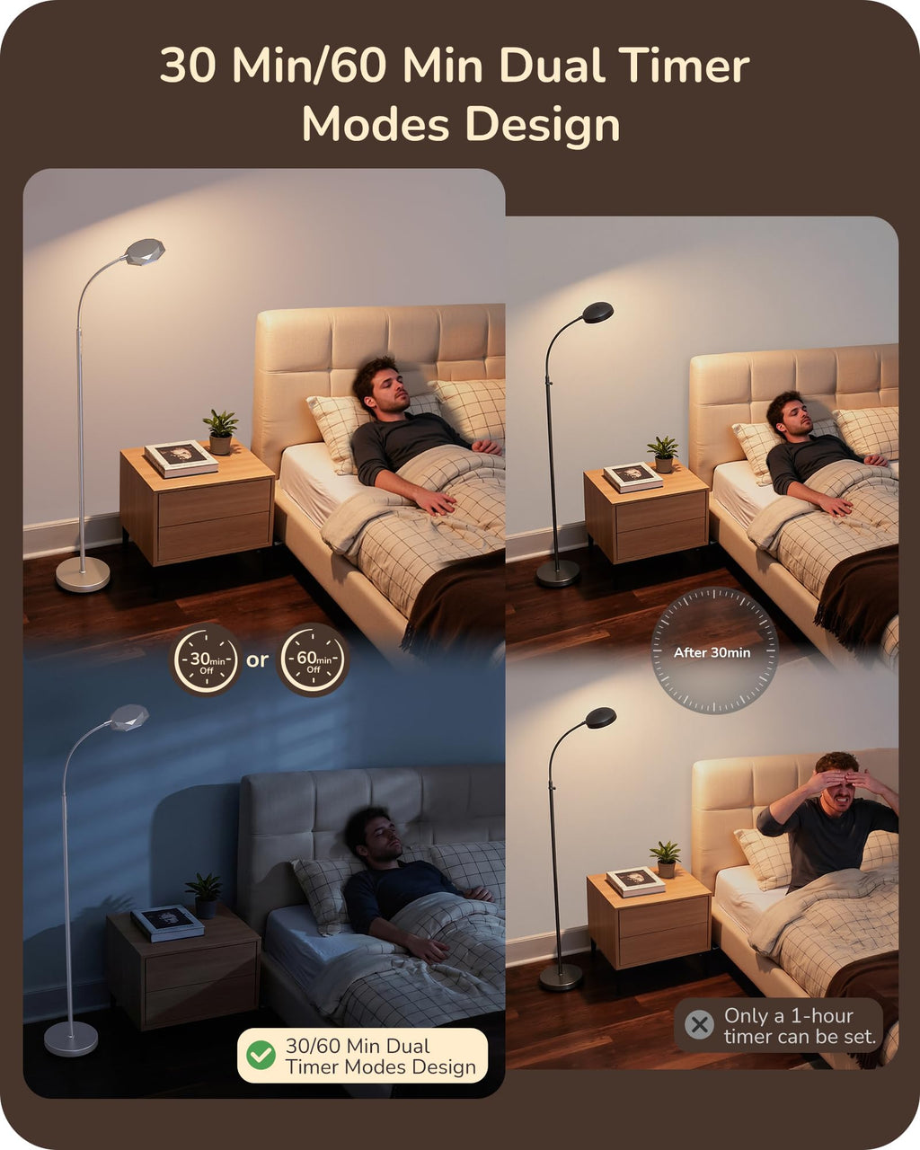 18W LED Floor Lamp for Living Room, Diamond-Surface, Silver