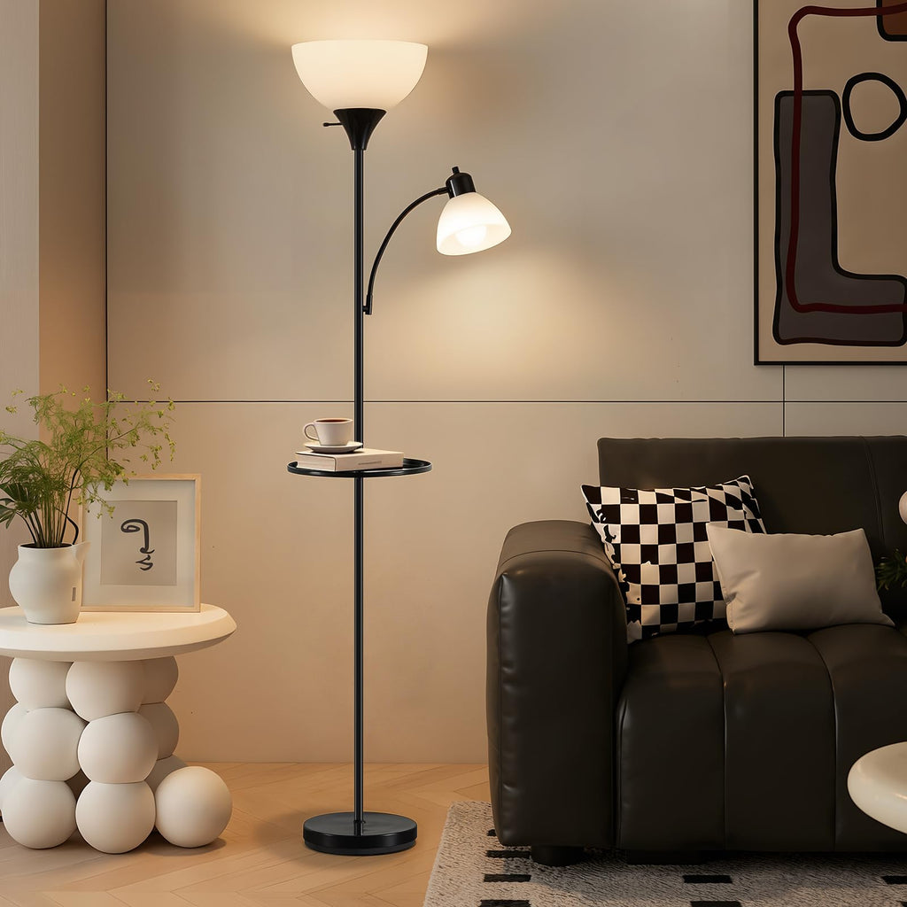 72" Floor Lamp with Table, Adjustable Reading Lights,Torchiere Floor Lamps