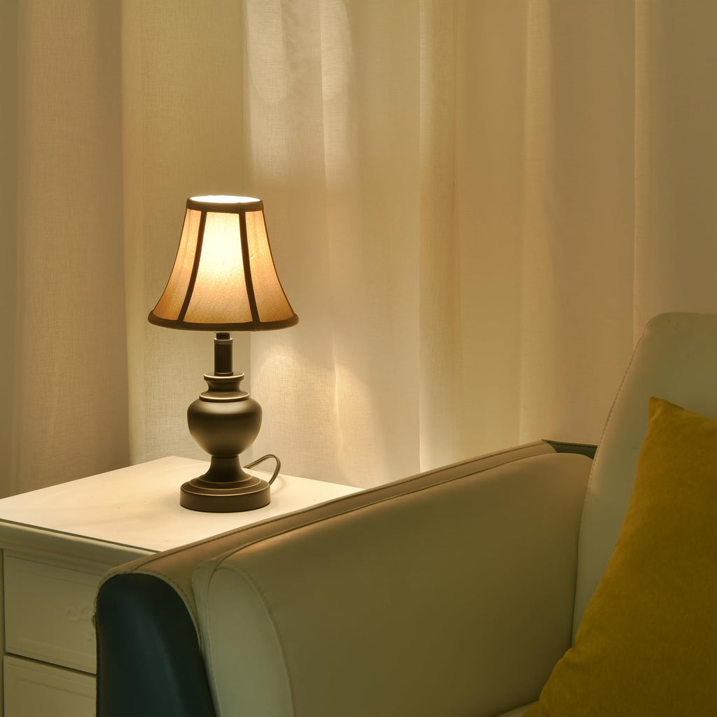 Traditional Table Lamp, Desk Lamp for Living Room with Fabric Shade