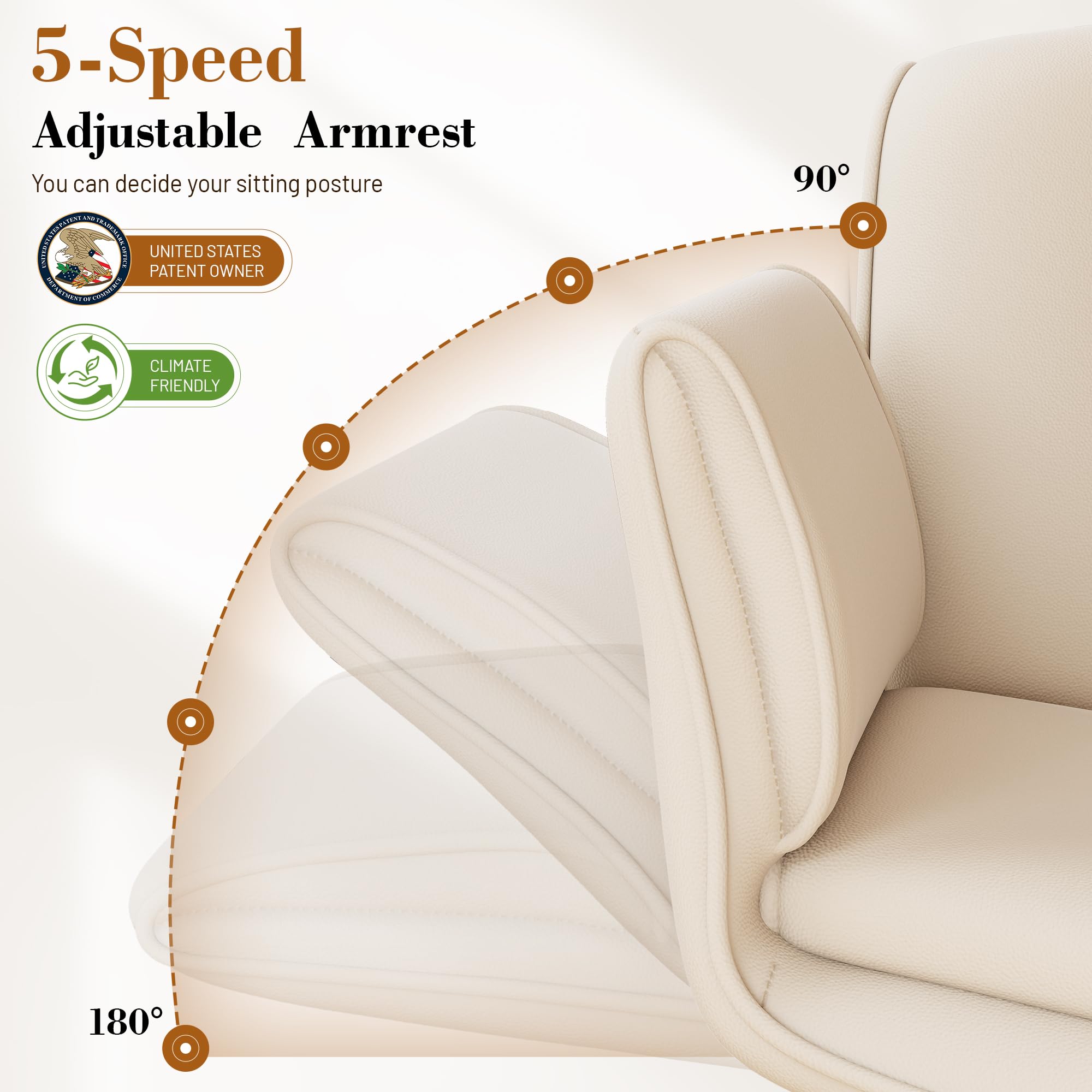Criss Cross Chair with Wheels & Armrests,Comfy Wide Vanity Chair,Scratch-Resistant Pu Leather Cross Legged Desk Chair,Height Adjustable Computer Office Desk Chairs for Home,Makeup,Bedroom