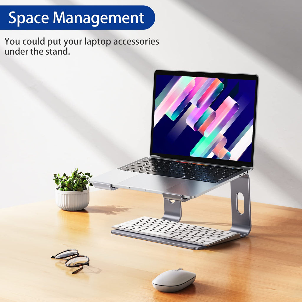 Aluminum Laptop Stand, Ergonomic Detachable Computer Stand, Notebook Holder, Laptop Mount Compatible with Air, Pro, Dell, HP, Lenovo More 10-15.6" Laptops, Space Gray