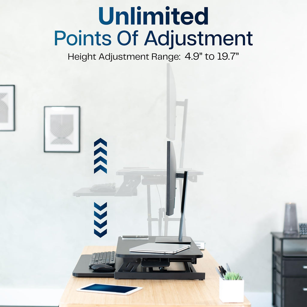 Black 32 inch Stand Up Desk Riser