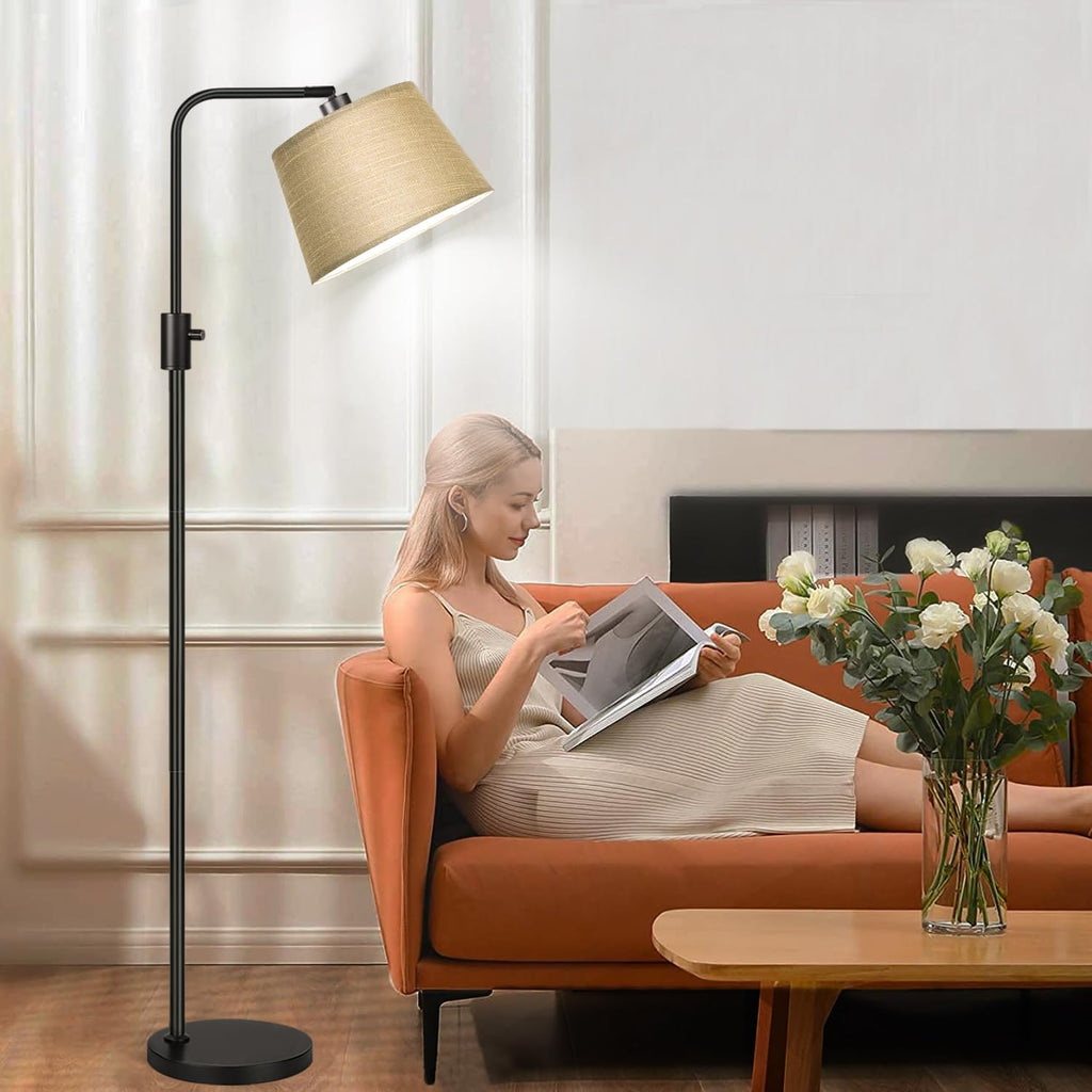 Floor Lamp, 1000 LM LED Edison Bulb Included, Arc Floor Lamps for Living Room Modern Standing Lamp Tall Lamps for Living Room Bedroom-Champagne