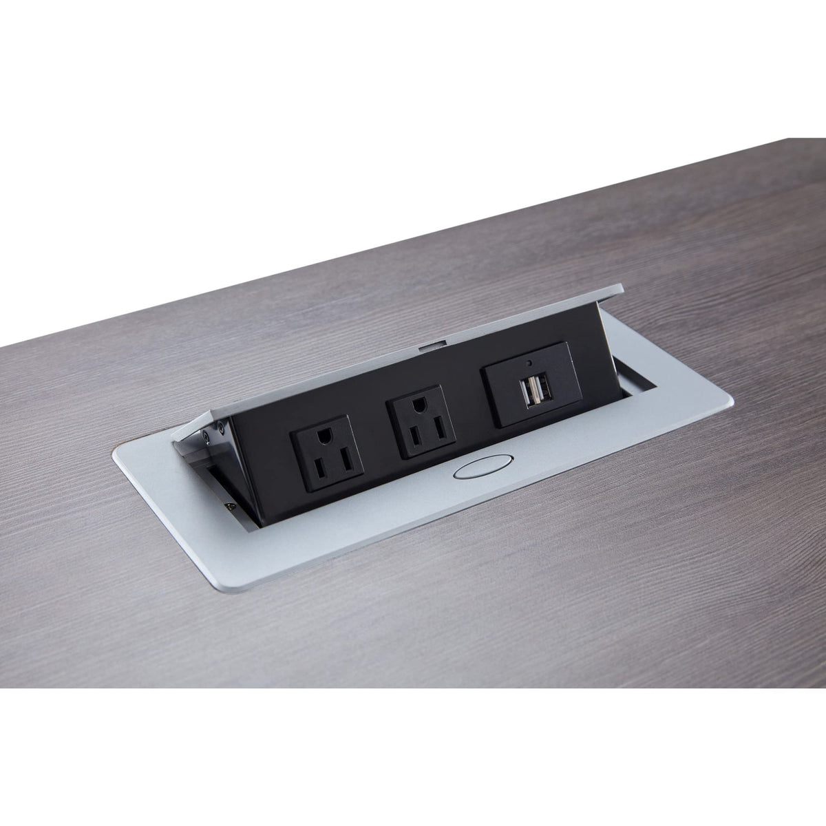 Flip-Top Nesting Training Table with Modesty Panel, 60" W x 29-1/2"H x 24" D, Gray/Silver