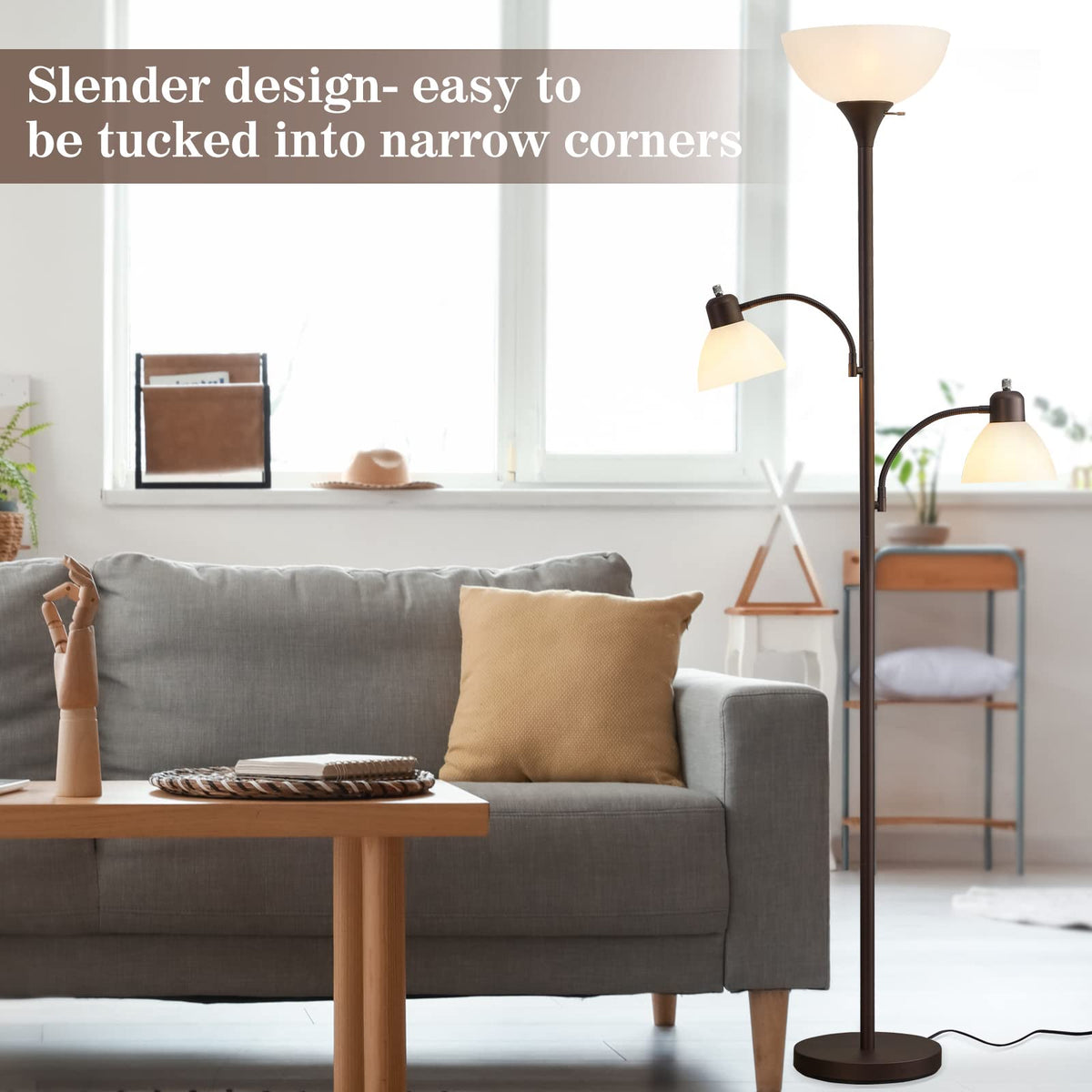 Floor Lamps for Living Room, 72" Tall Standing Lamp, Torchiere Lamp