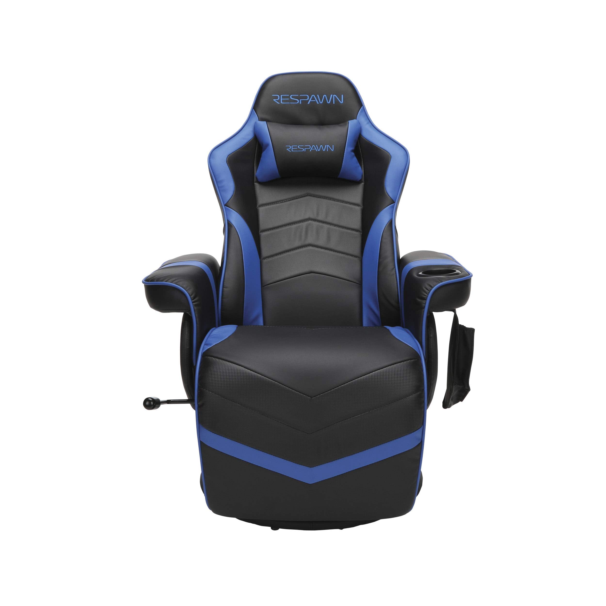 900 Console Gaming Recliner with Footrest and Lumbar Support - Comfortable Ergonomic Gaming Chair with Headrest, No Wheels, Reclining, Heavy Duty, Racing Style Video Game Chairs - Blue