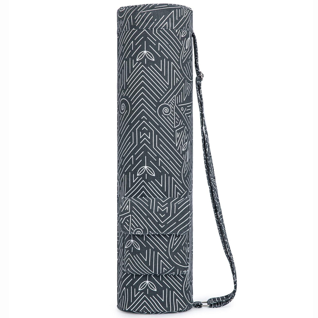 Yoga Mat Bag for Women & Men, Full-Zip Canvas Pilates Bag with Pockets