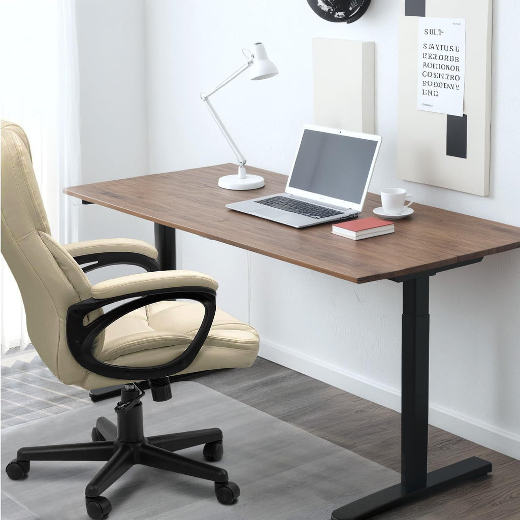 Office Executive Chair High Back Adjustable Managerial Home Desk Chair, Swivel Computer PU Leather Chair with Lumbar Support (1, Khaki)