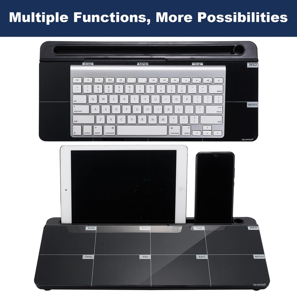 Desktop Whiteboard Dry-Erase-Board - Computer Keyboard Stand White Board Surface Pad with Drawer, Desk Organizers with Accessories for Office, Home, School Supplies