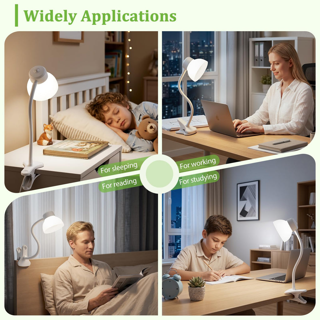 Desk Lamps for Home Office,Small LED Reading Lamp,5000K Eye-Care Desk Light