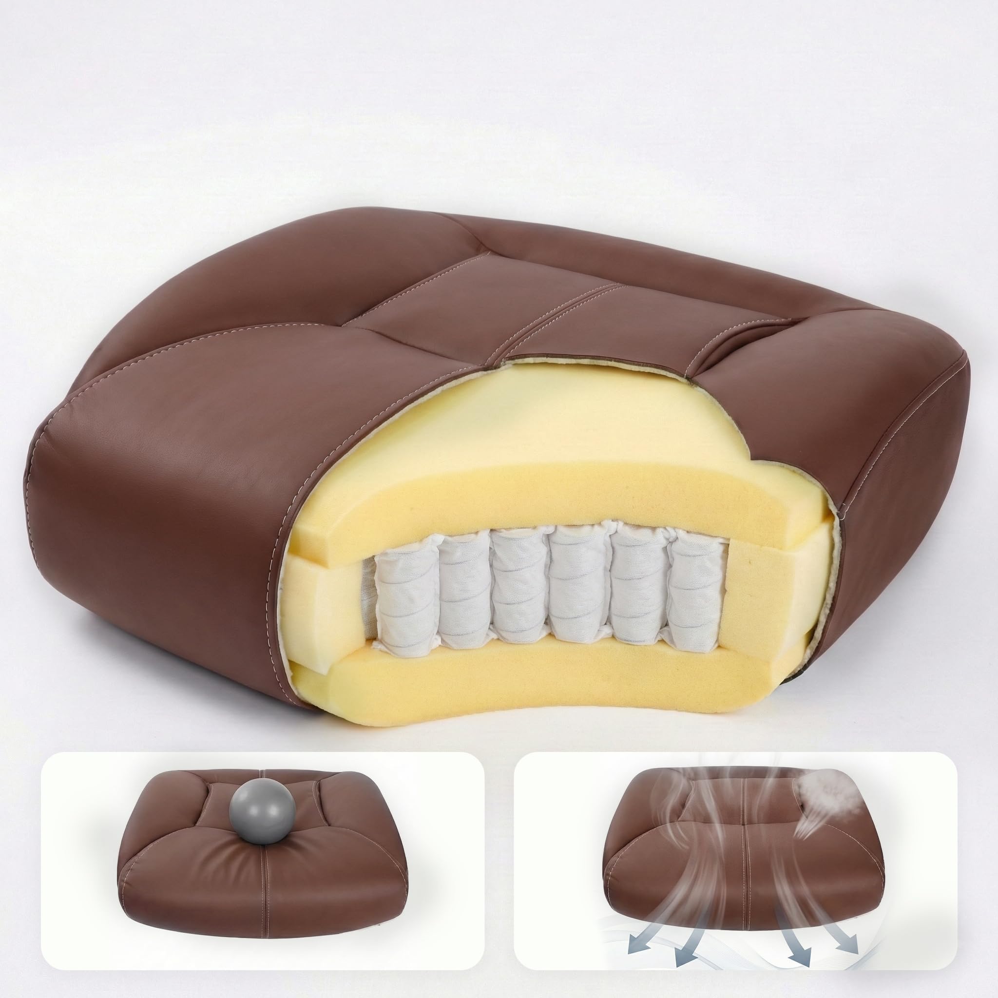 Big and Tall Office Chair for Heavy People, 500LBS High Back Extra Wide Executive PU Leather Office Chair with Flip-Up Armrests, Quiet Rubber Wheels, Comfortable Home Office Desk Chair(Brown)