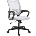 Ergonomic Office Chair | Mid-Back Swivel Desk Chair | Breathable Backrest & Lumbar Support | Adjustable Height | Sponge Seat | Rolling Wheels | White | for Adults & Women