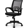 Office Desk Computer Chair Ergonomic Mesh Gaming Cushion Seat with Comfy Lumbar Mid Back Support Adjustable Height Swivel Rolling Wheels for Home Task (Mesh Black)