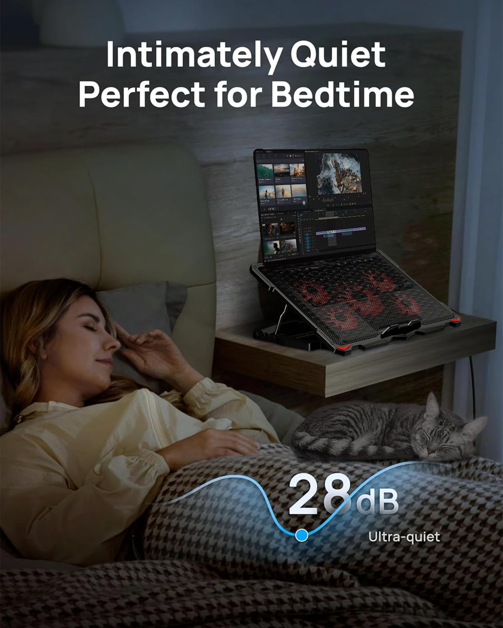 Laptop Cooling Pad for 17.3" Notebook, Red 5 Fans
