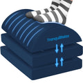 Foot Rest for Under Desk at Work, Gaming Accessories Foot Stool with 3 Adjustable Heights & Washable Cover, Comfortable Office Desk Accessories, Footrest for Office, Home and Car (Blue)