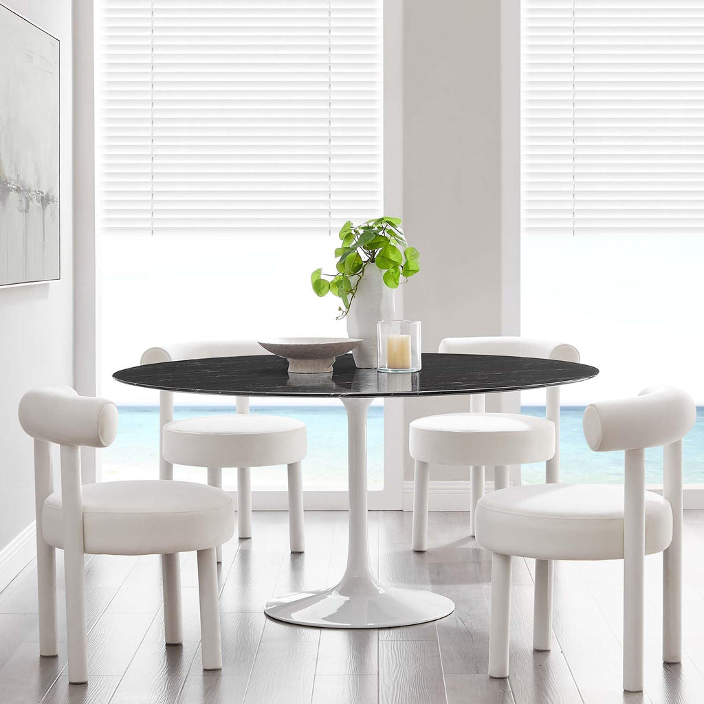 Modway Lippa Dining Table, 60", White Black