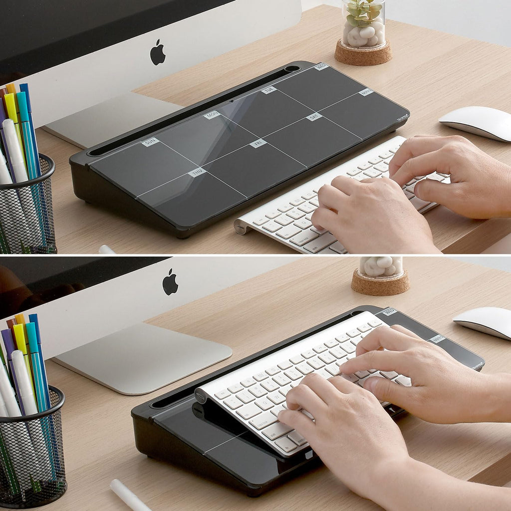 Desktop Whiteboard Dry-Erase-Board - Computer Keyboard Stand White Board Surface Pad with Drawer, Desk Organizers with Accessories for Office, Home, School Supplies