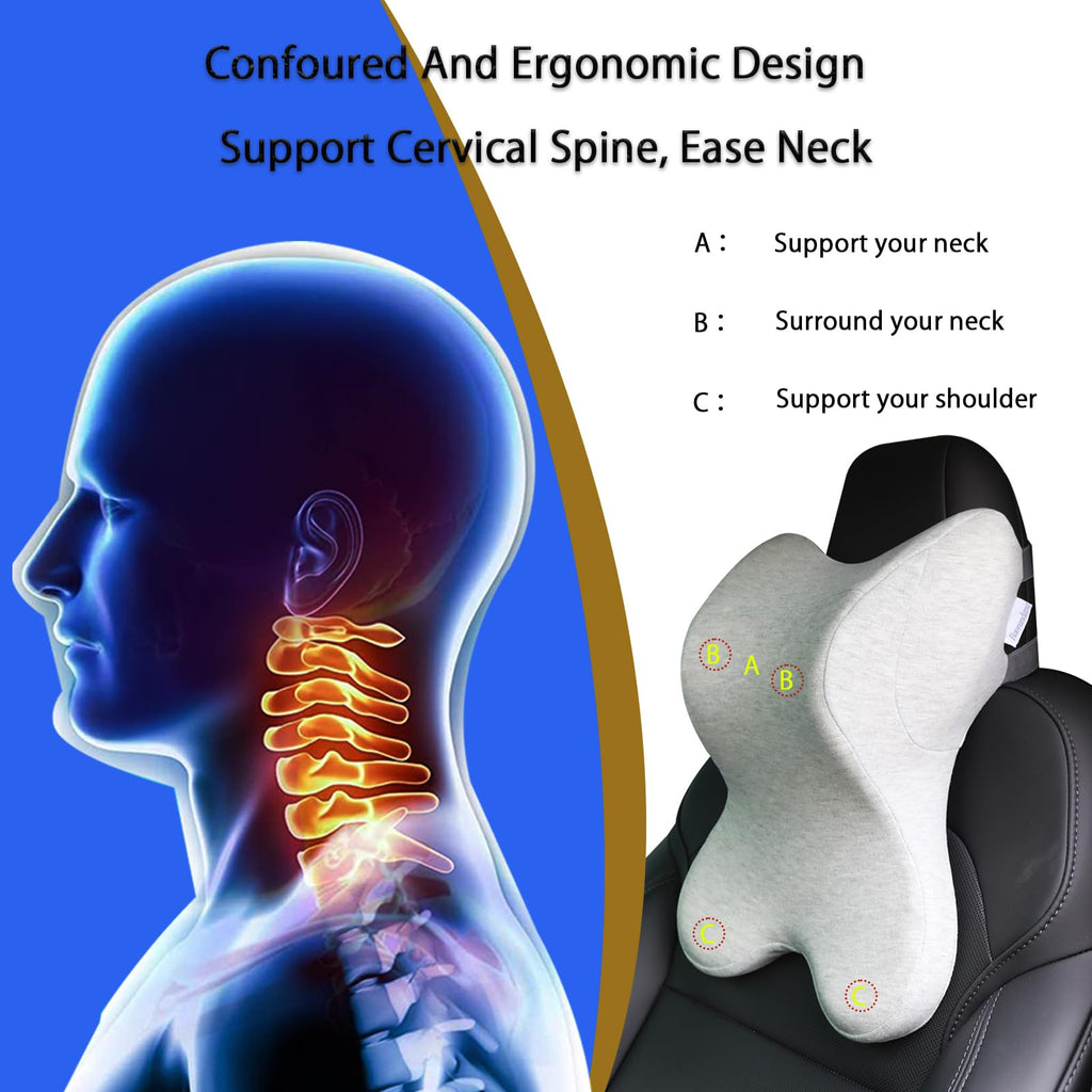 Headrest Pillow Office Chair Neck Pillow Ergonomic Design Double Straps Design Suitable for Different Heights