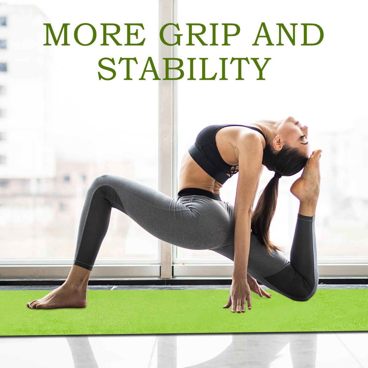 Yoga Towels, Non Slip Hot Yoga Mat Towel with Grip Dots,Super-Absorbent Soft Microfiber Yoga Blanket for Pilates, Fitness and Workout 72inch x 24inch (Green)