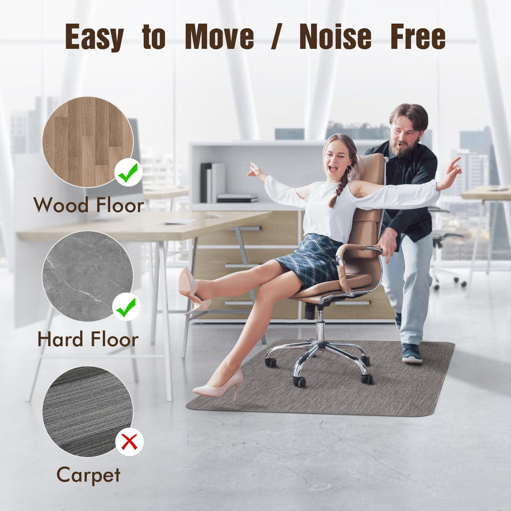 Office Chair Mat for Hardwood Floor, 36" x 48" Desk Computer Chair Mat for Hard Wood and Tile Floor, Large Anti-Slip Hard Floor Protector Rolling Chair Mat, PVC Mat Desk Rug for Office Home