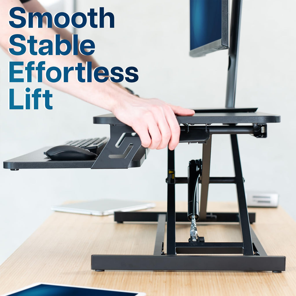 Black 32 inch Stand Up Desk Riser