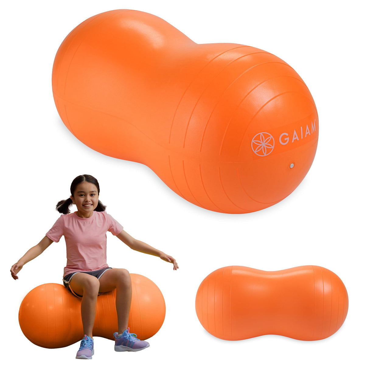 Kids Peanut Ball Chair, Flexible Seating for Classroom (Orange)