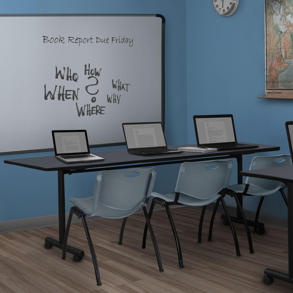 Kobe 84 x 24 in. Flip-Top Training Nesting Table- Grey