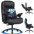 Big and Tall Office Desk Chair with 5-Position Armrests, 650 LBS Heavy Duty Executive Office Chair Comfy, Extra Wide Seat, High Back Computer Chair with Lumbar Support, Reclining Tilt Lock