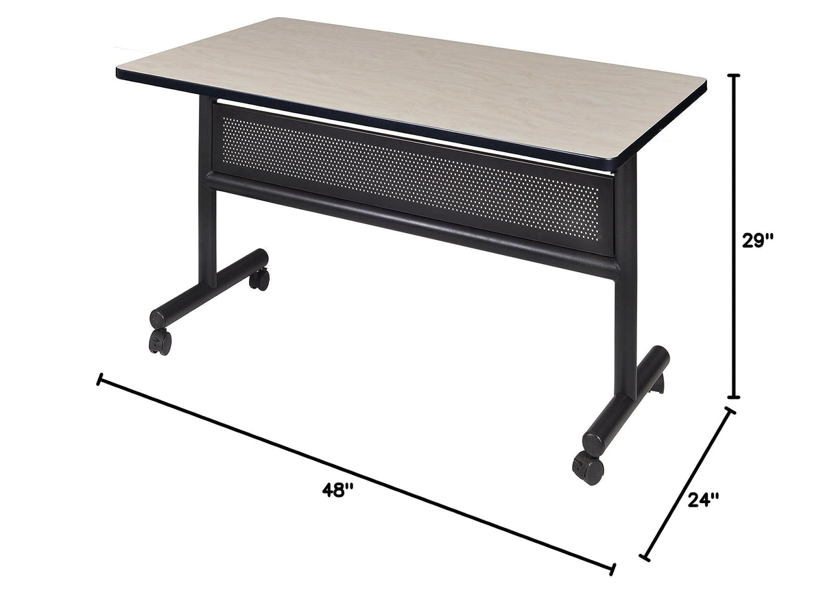 Kobe 48" Flip Top Mobile Training Table with Modesty- Maple