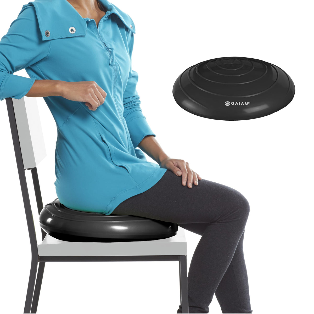 Balance Disc Wobble Cushion, 16", Core Stability Seat (Black)
