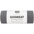 Hot Yoga GoSweat Microfiber Hand Towel in Super Absorbent Premium Gray Suede for Bikram, Pilates, Gym, and Outdoor Sports. 16 x 26.5 inches.
