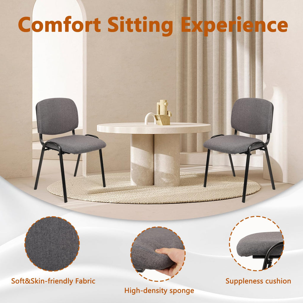 Waiting Room Chairs Fabric Stackable Chair Metal Frame with Lumbar Support and Thickened Seat Cushion for Waiting Conference Room Guest Chairs 1 Pack…