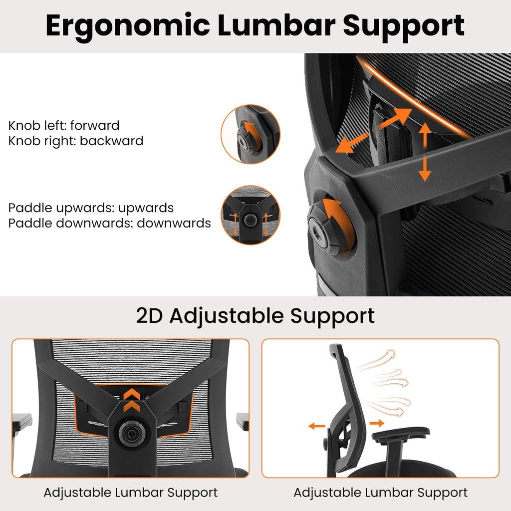 500lbs Drafting Chair,Big and Tall Office Chair for Standing Desk with Wide Seat,2D Adjustable Lumbar Support,Ergonomic Office Chair with Footrest for Home,Drawing or Counter Height Use
