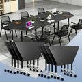 Folding Conference Table, 8 Pack Modern Flip Top Mobile Training Tables