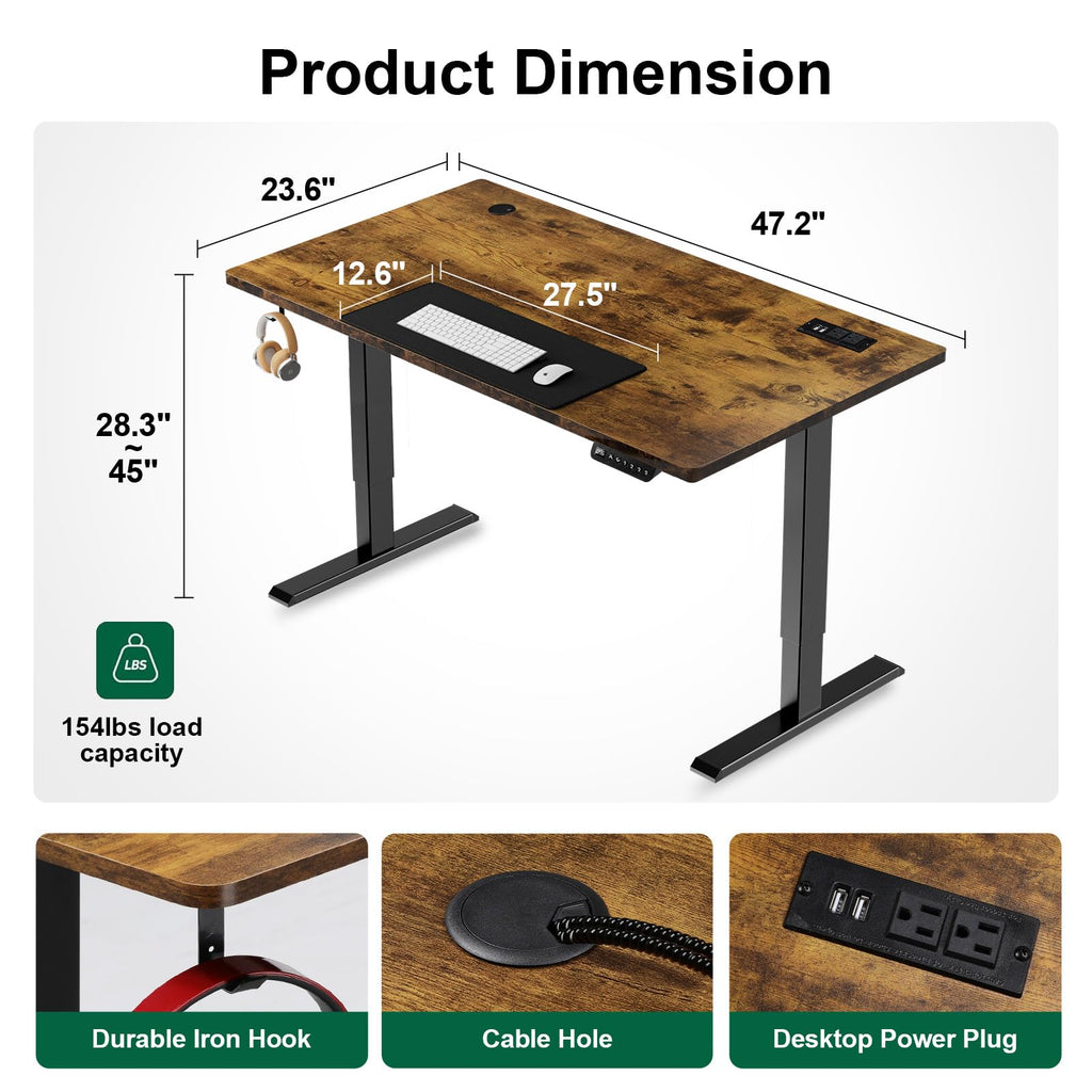 Small Standing Desk Adjustable Height & Tiltable Tabletop, Mobile Stand Up Desk for Laptop, Portable Computer Table for Home Office Work and Walking Pad Treadmill, Height 30.7"-46.4", Tan