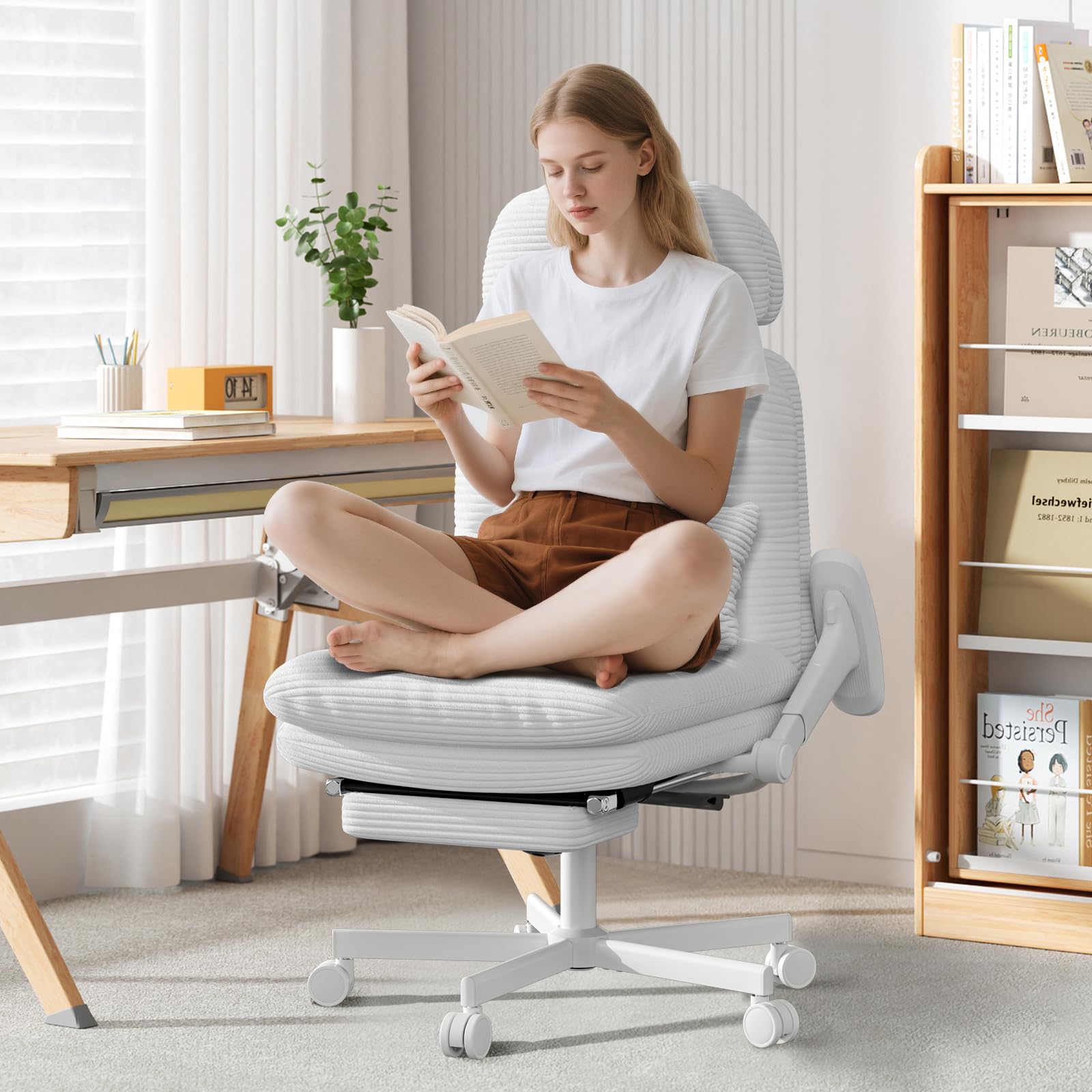 Criss Cross Legged Office Chair with Flip-up Arms, Footrest, G800 Plus