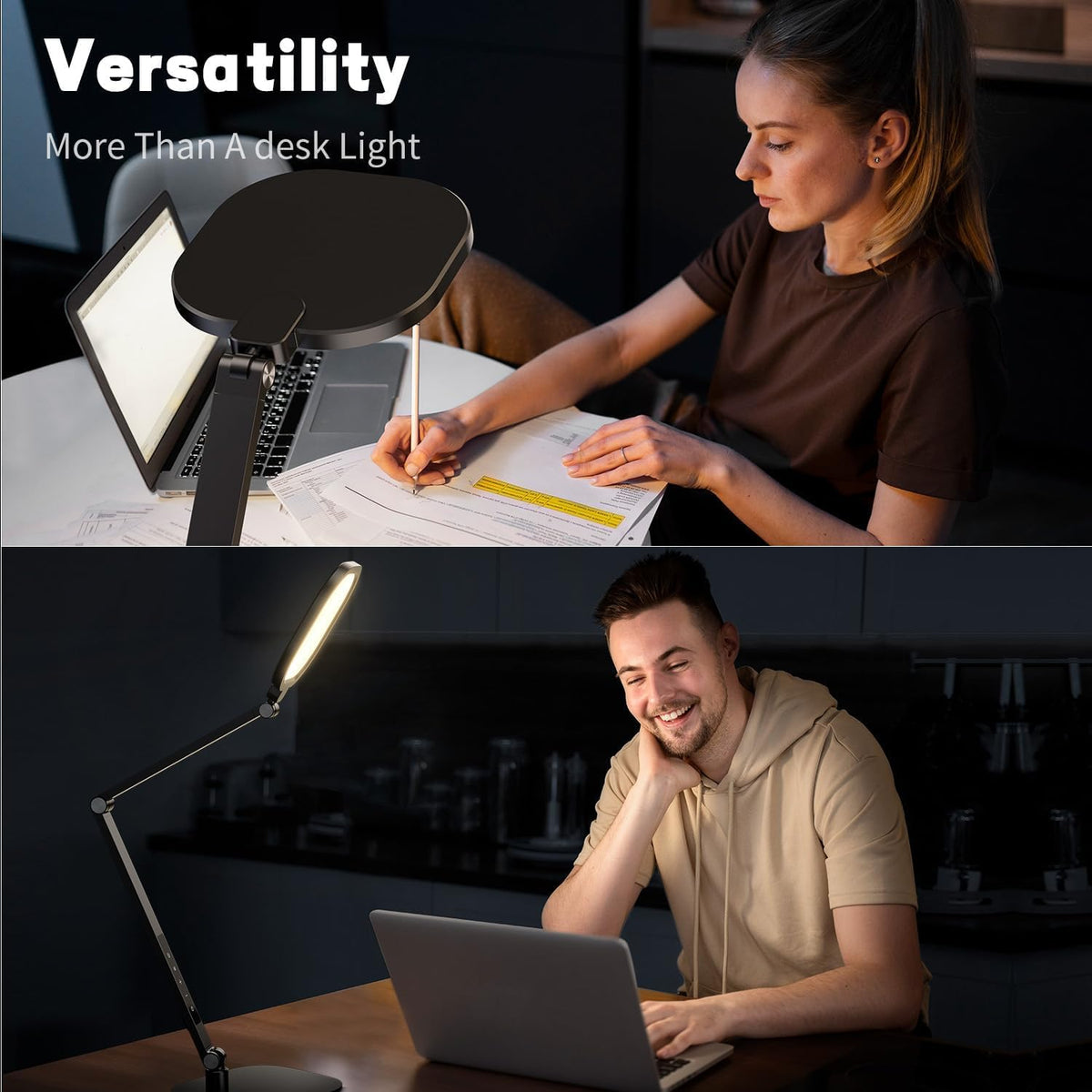 LED Desk Lamp for Home Office, Soft Edge-lit Design, Modern Style