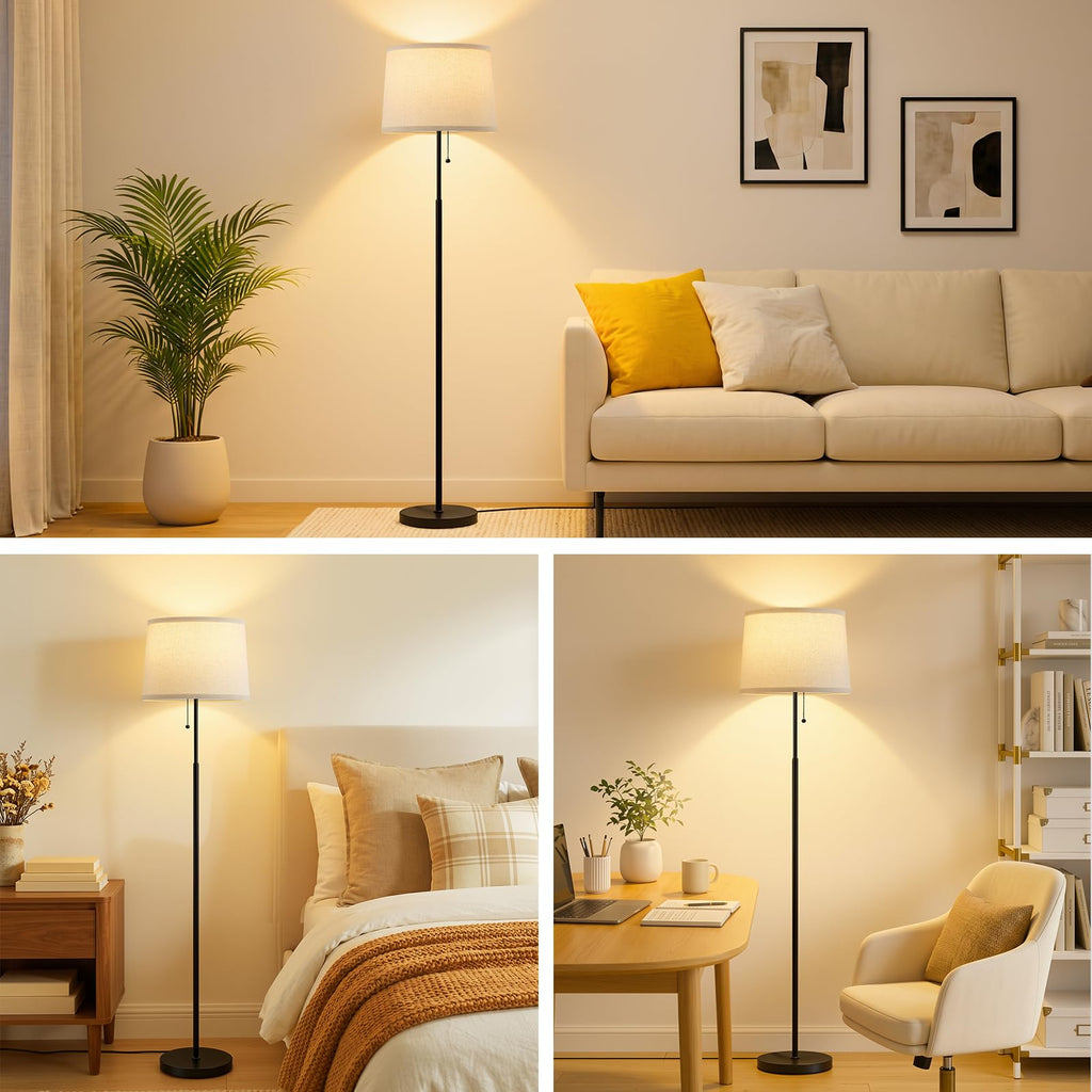 Floor Lamps for Living Room & Bedroom, 60" Modern Tall Standing Lamp, 3CCT