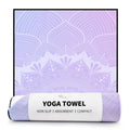 Non Slip Hot Yoga Towel, 70"x26", Purple Mandala