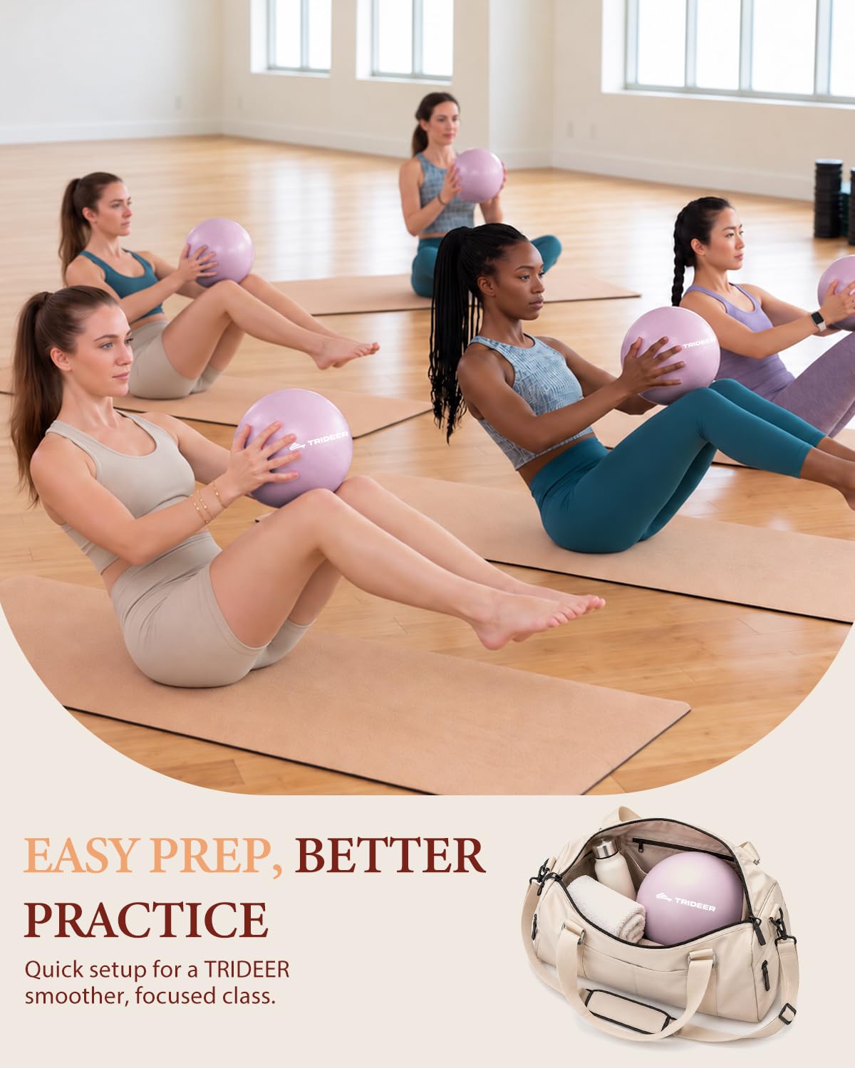 9 Inch Pilates Ball with Inflation Straw, Small Exercise Yoga Ball