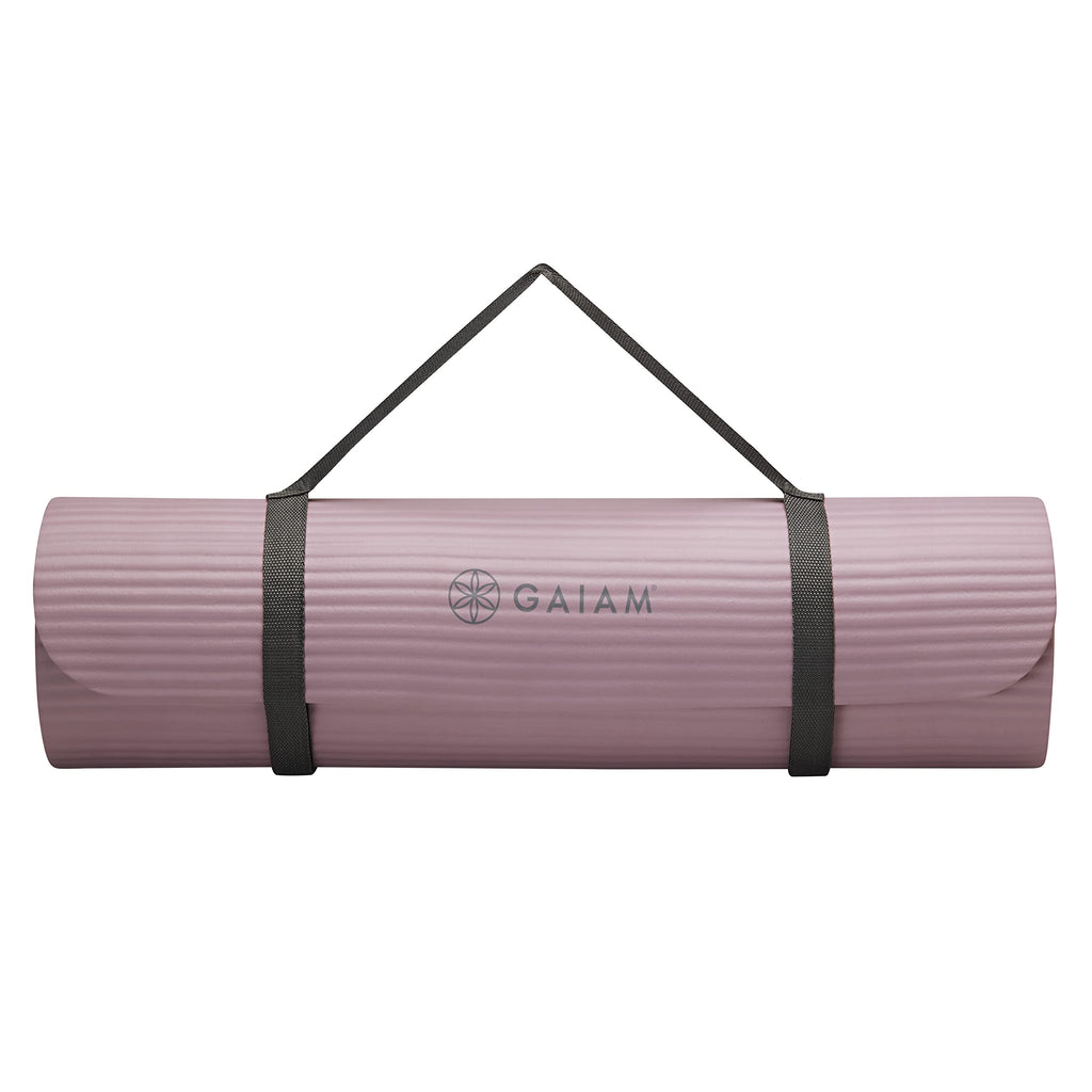 Extra-Thick Yoga Fitness Mat and Exercise Mat with Non-Slip Texture and Easy Carry Strap - Ideal for Floor Workouts and Everyday Yoga - Supportive and Portable, Purple, 10mm
