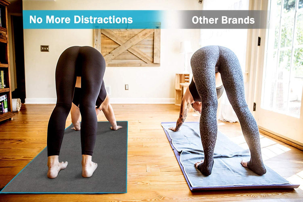 Yoga Mat Towel with Anchor Fit Corners Non Slip Towel for Hot Yoga, Pilates, Workout, Camping