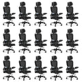 Office Chair Ergonomic Desk Chair, 330 LBS Home Mesh Office Desk Chairs with Wheels, Comfortable Gaming Chairs Black Pack of 15