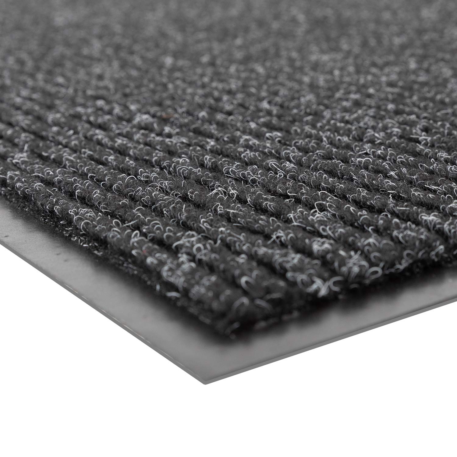 Industrial Door Mat, 2' x 3' Small Entrance Mat, Heavy Duty Commercial Rug for Businesses, Welcome Lobbies, Garage, and Mudroom, Made in the USA, Charcoal Black, Brush Step