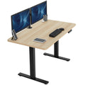 Electric 48 x 30 in Standing Desk, Memory Height Adjustment, 1B Series, Holds 220 lbs, One-Piece Light Wood Top, Black Frame