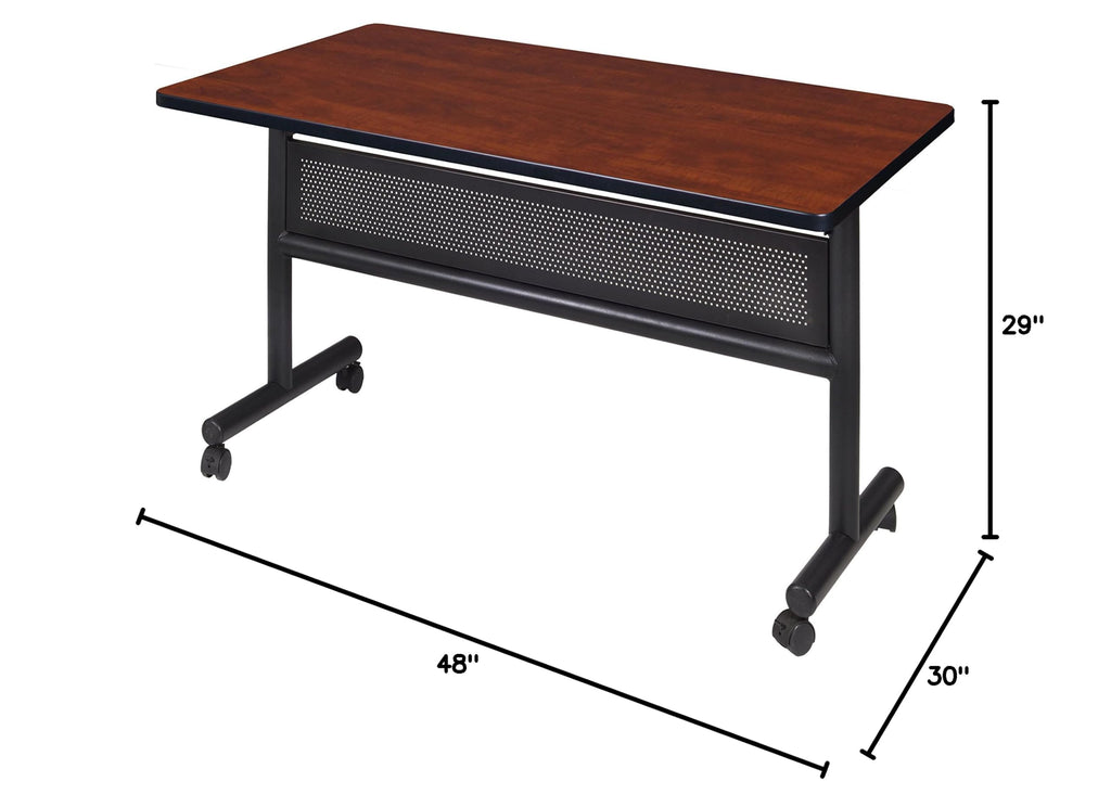 Kobe 48 x 30 in. Flip-Top Training Nesting Table with Modesty Panel- Cherry