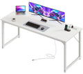 63 X 24 Inch Office Computer Desk with Power Outlets and USB-C Port, Larger and Longer Gaming Desk, for Home Office, Study, Writing Work from Home Table, Metal Frame, Rustic Brown