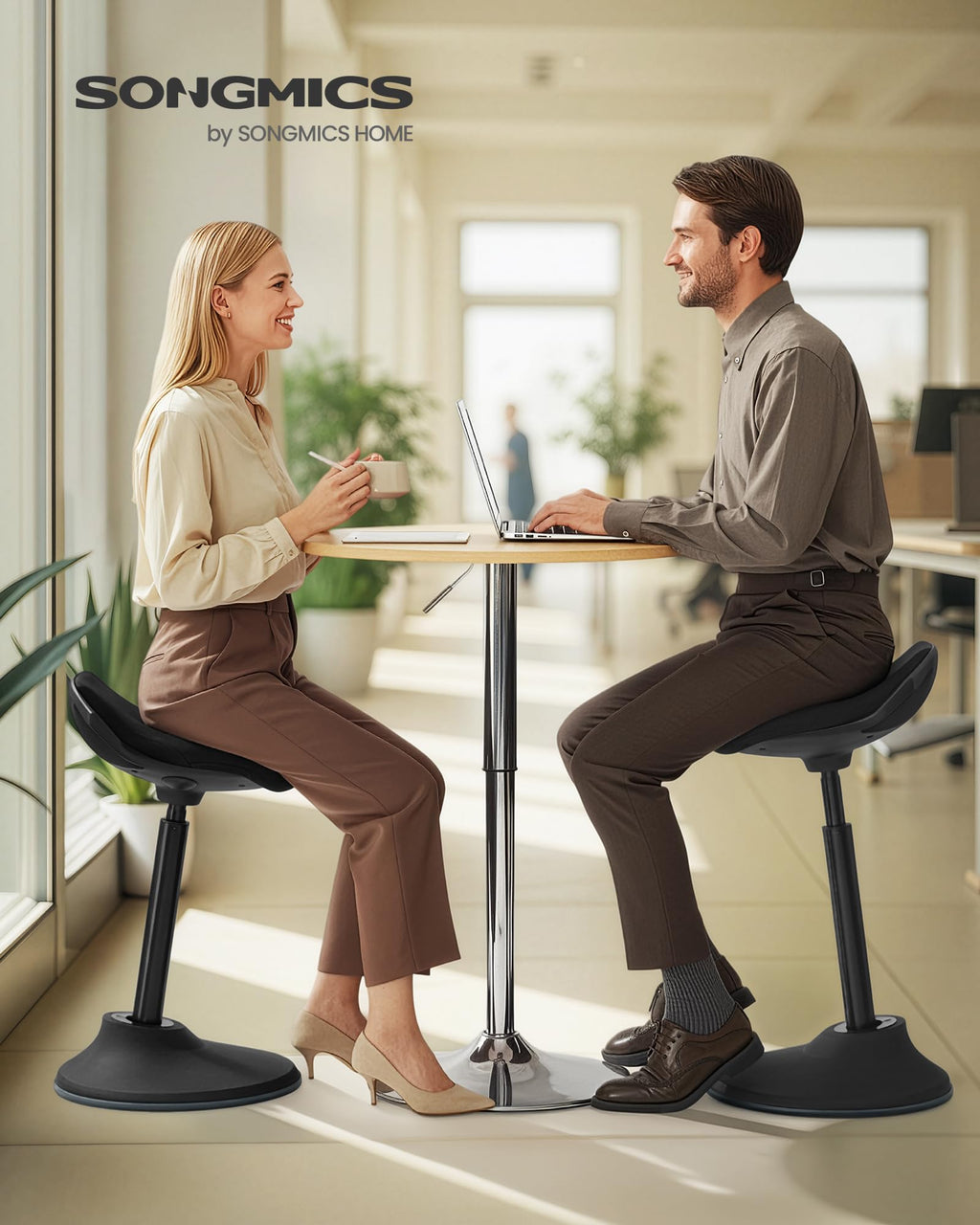 Ergonomic Sit Stand Stool , Height Adjustable Standing Desk Stool 23.6-33.3 Inches, Swivel Balance Chair with Non-Slip Base, Standing Chair, for Active Sitting, Office, Home, Ink Black