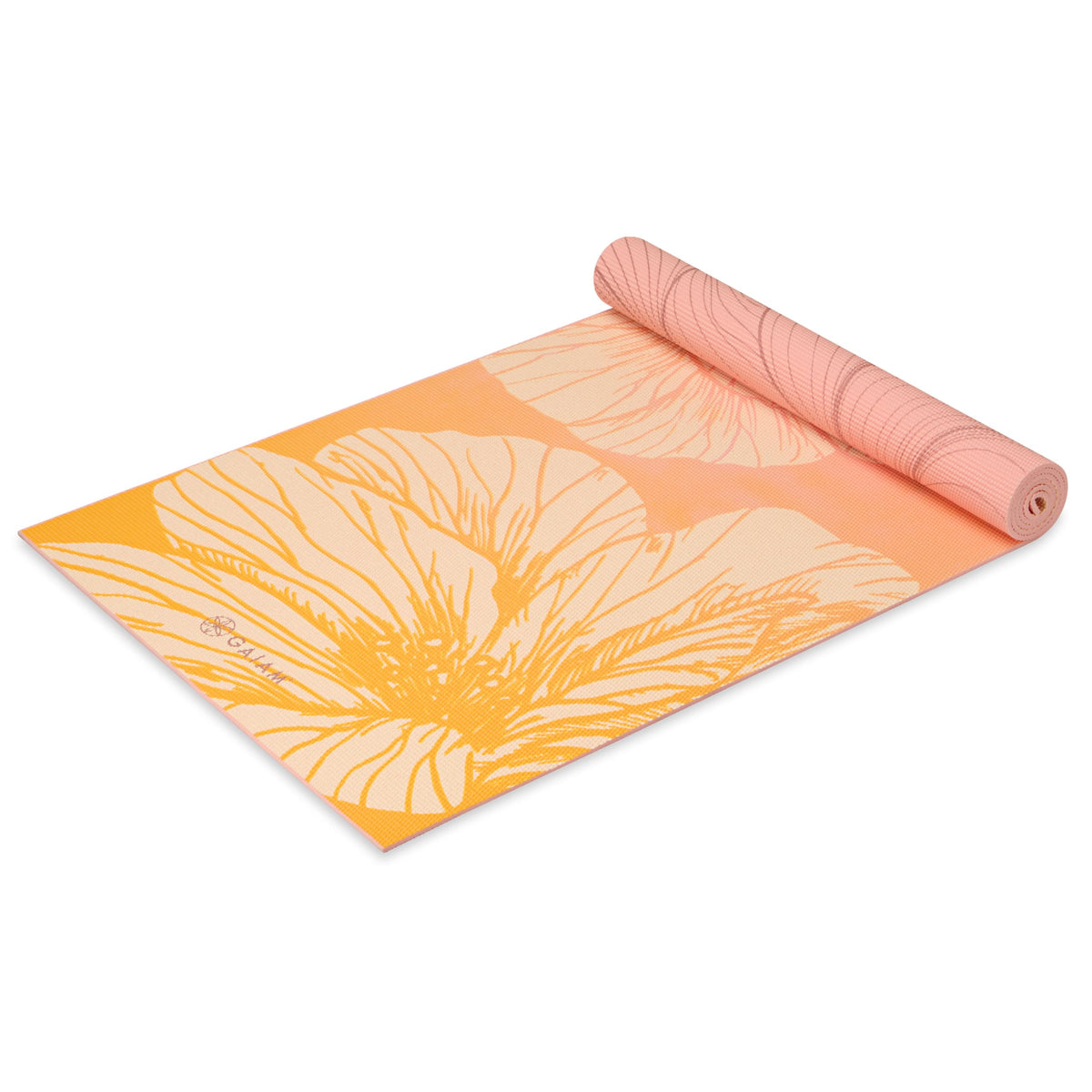 Reversible Yoga Mat, 6mm Thick Print Mat (Dahlia Grains)